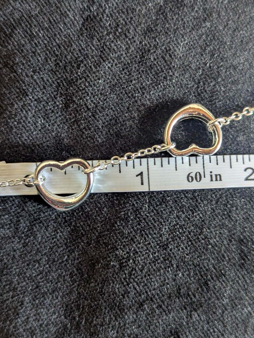 Sterling Silver 925 Heart Link Bracelet Jewelry - Picture 5 of 7
